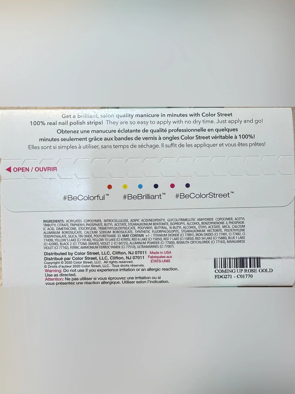 Color Street Nail Polish Strips Coming Up Rose Gold